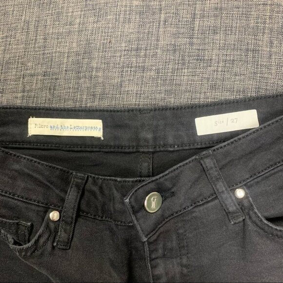 Pilcro and the Letterpress Anthropologie Studded Flare Jeans Black Size 27 - Picture 7 of 8